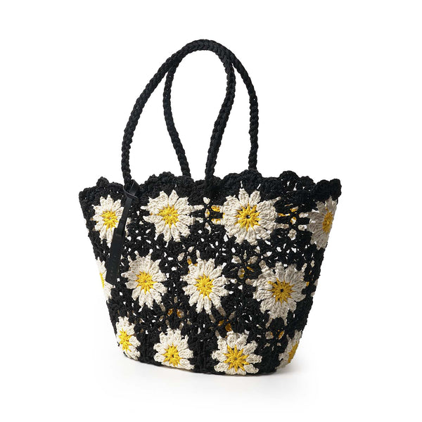 Shopper | Sunflower Basket | Crochet | Black Yellow