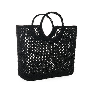 Shopper | Round Handle Basket | Crochet | Black