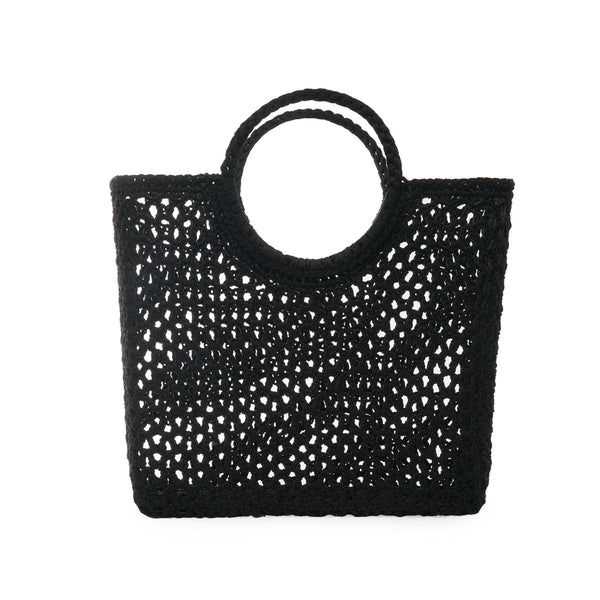 Shopper | Round Handle Basket | Crochet | Black