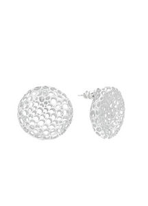 Veda Bold Hollow Earrings – Silver Plated Statement Jewelry for Women in Hong Kong