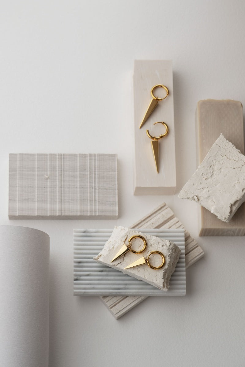 Earrings | Rivets | Spike | Gold Plated