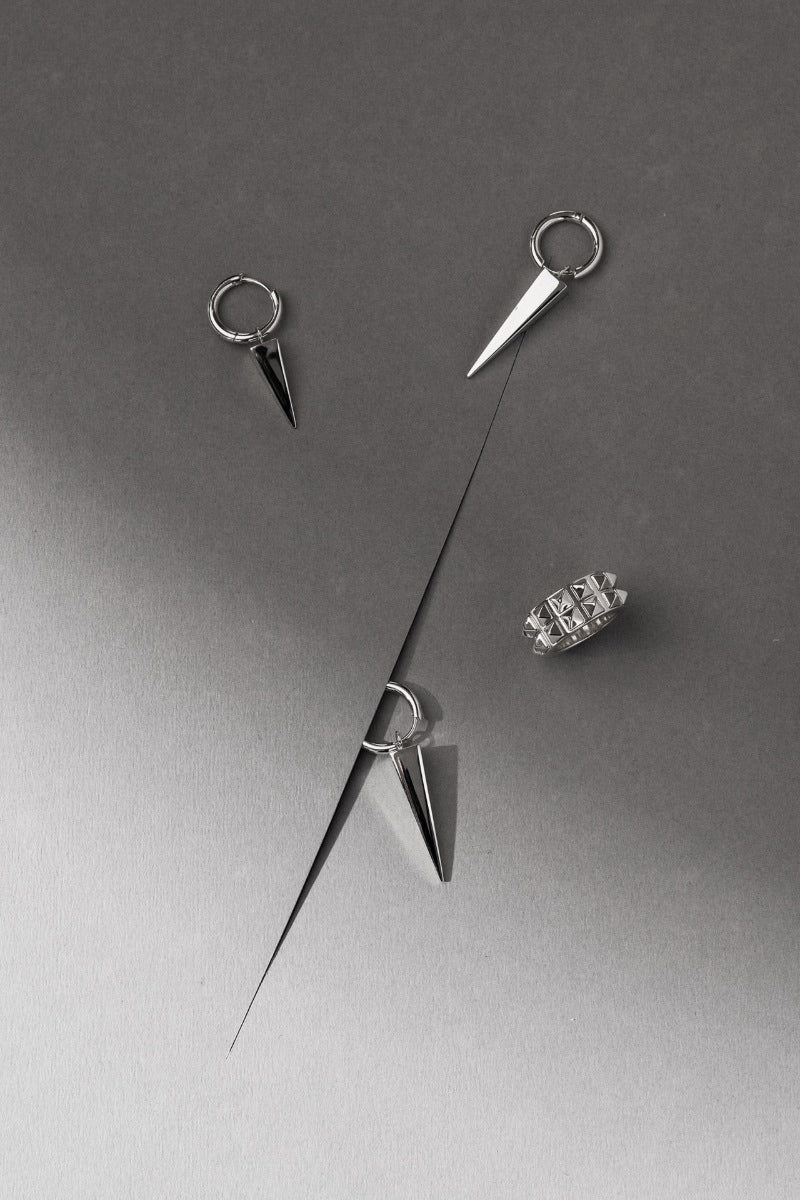 Earrings | Rivets | Spike | Silver Plated