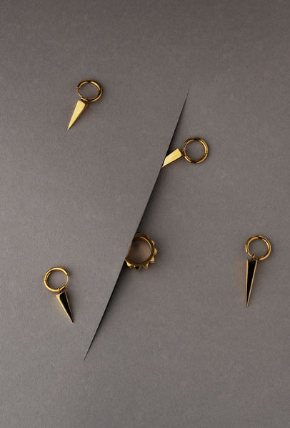 Earrings | Rivets | Spike | Gold Plated