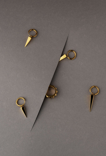 Earrings | Rivets | Spike | Small | Gold Plated