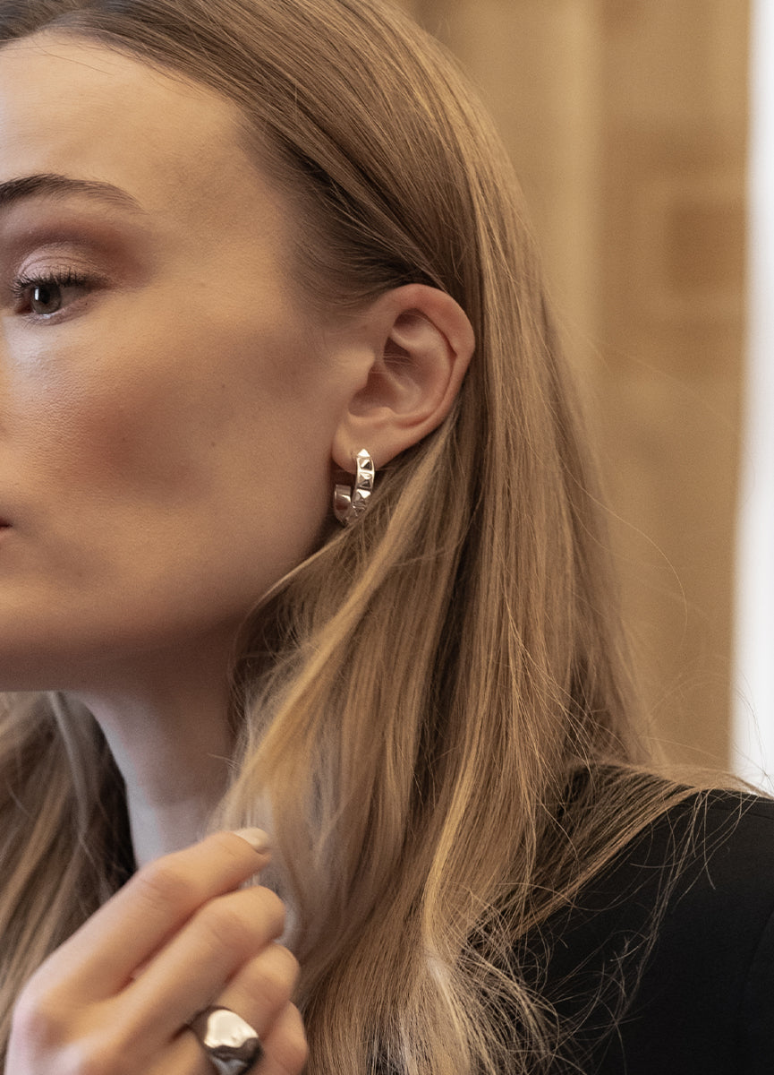 Earrings | Rivets | Silver Plated