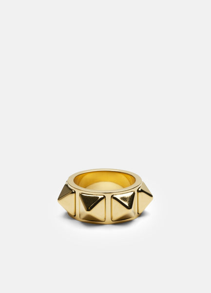 Ring | Rivets | Wide | Gold Plated