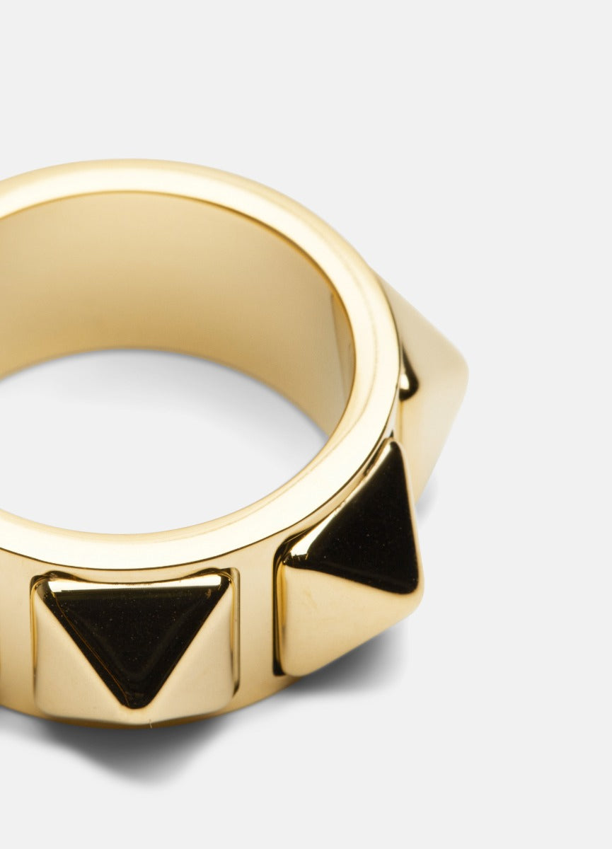 Ring | Rivets | Wide | Gold Plated