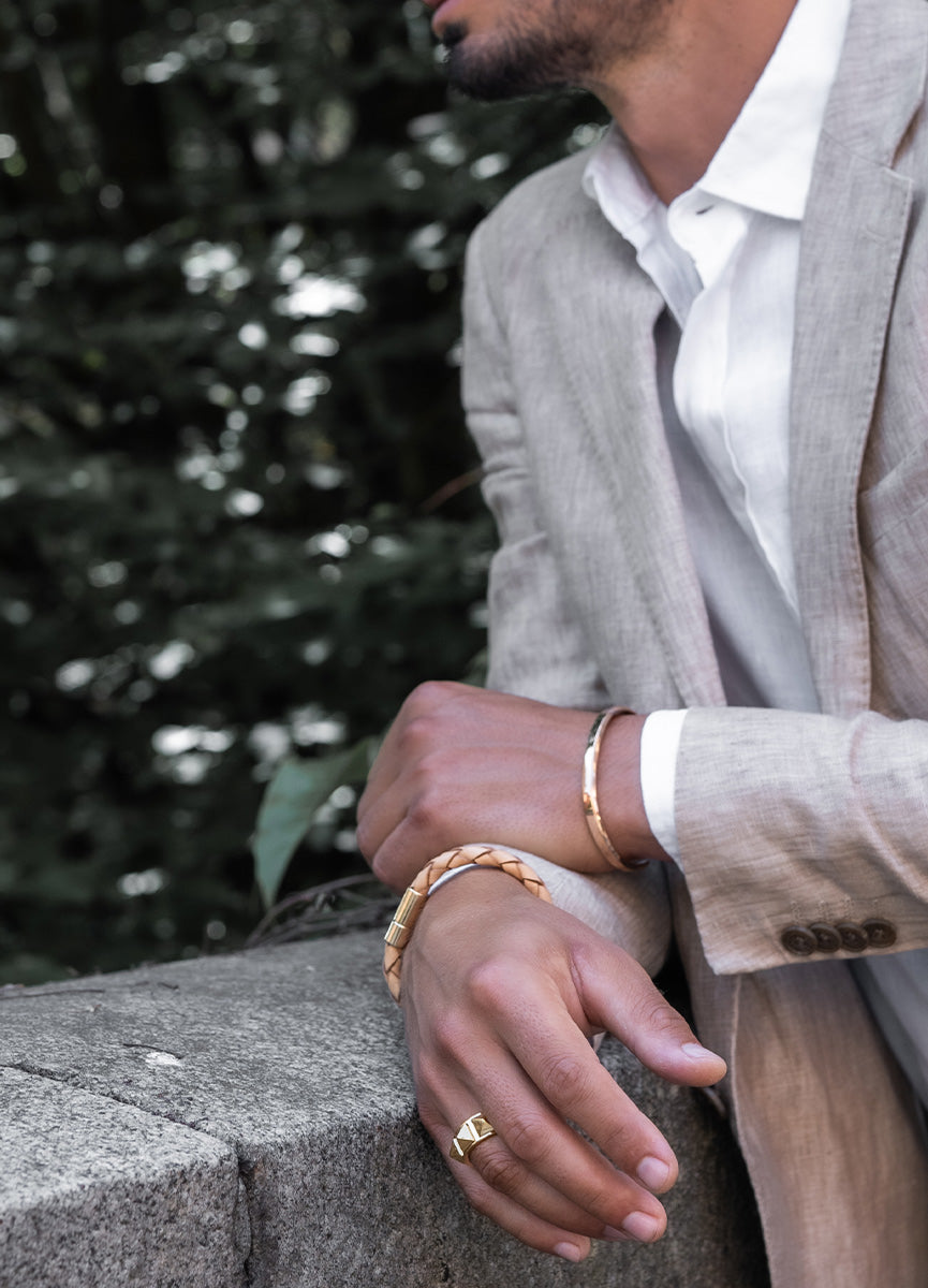 Ring | Rivets | Wide | Gold Plated
