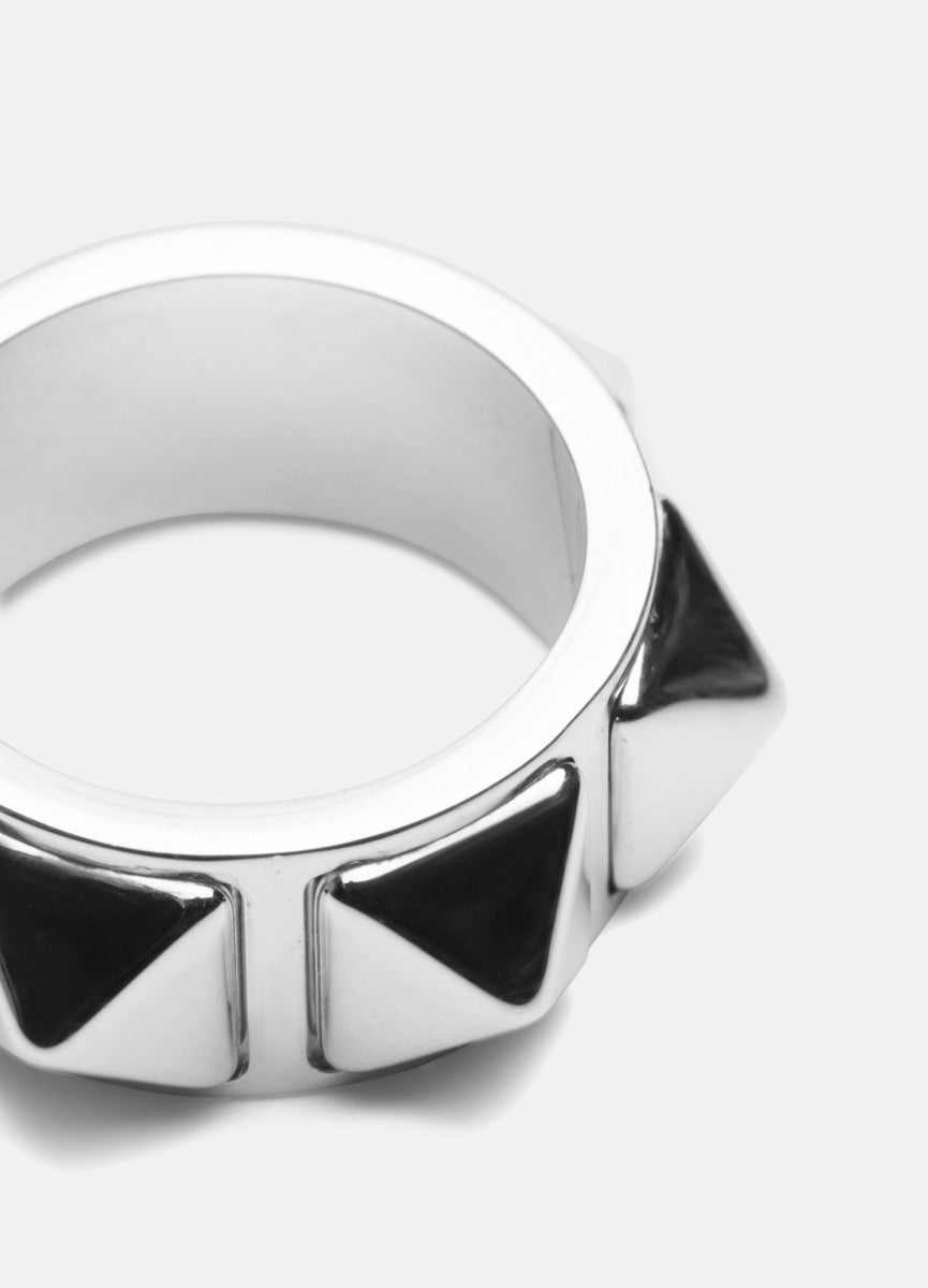 Ring | Rivets | Wide | Silver Plated