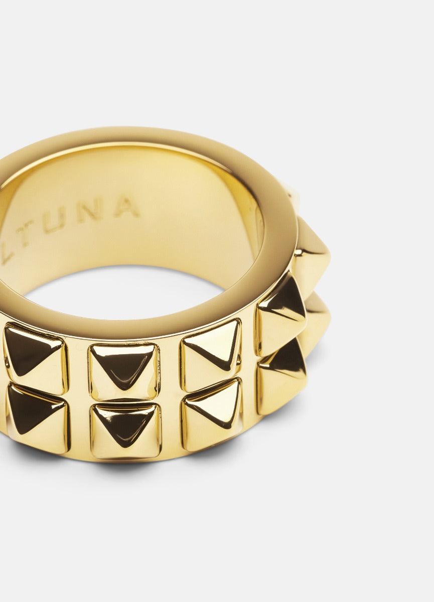 Ring | Double Rivets | Gold Plated