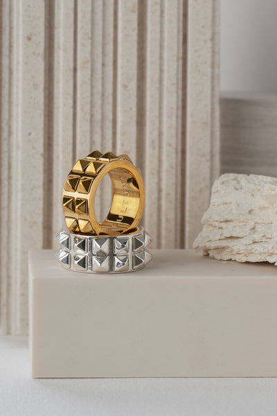 Ring | Double Rivets | Gold Plated