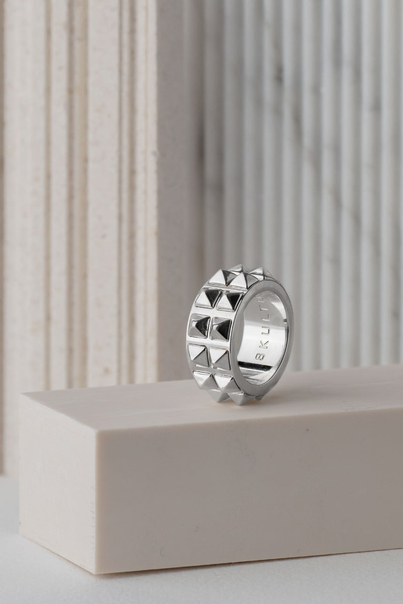 Ring | Double Rivets | Silver