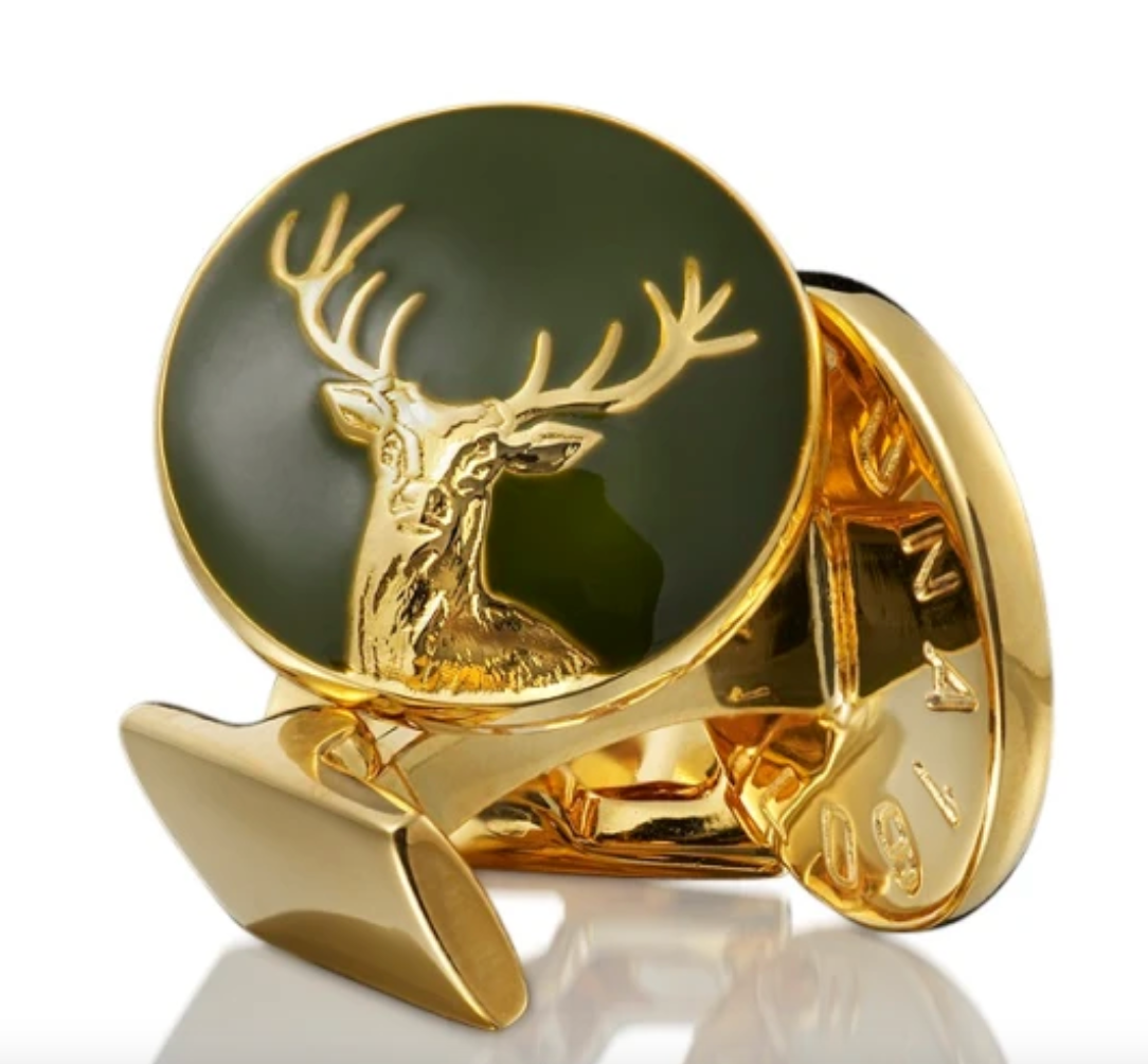 Cufflinks | The Deer | Gold & Green