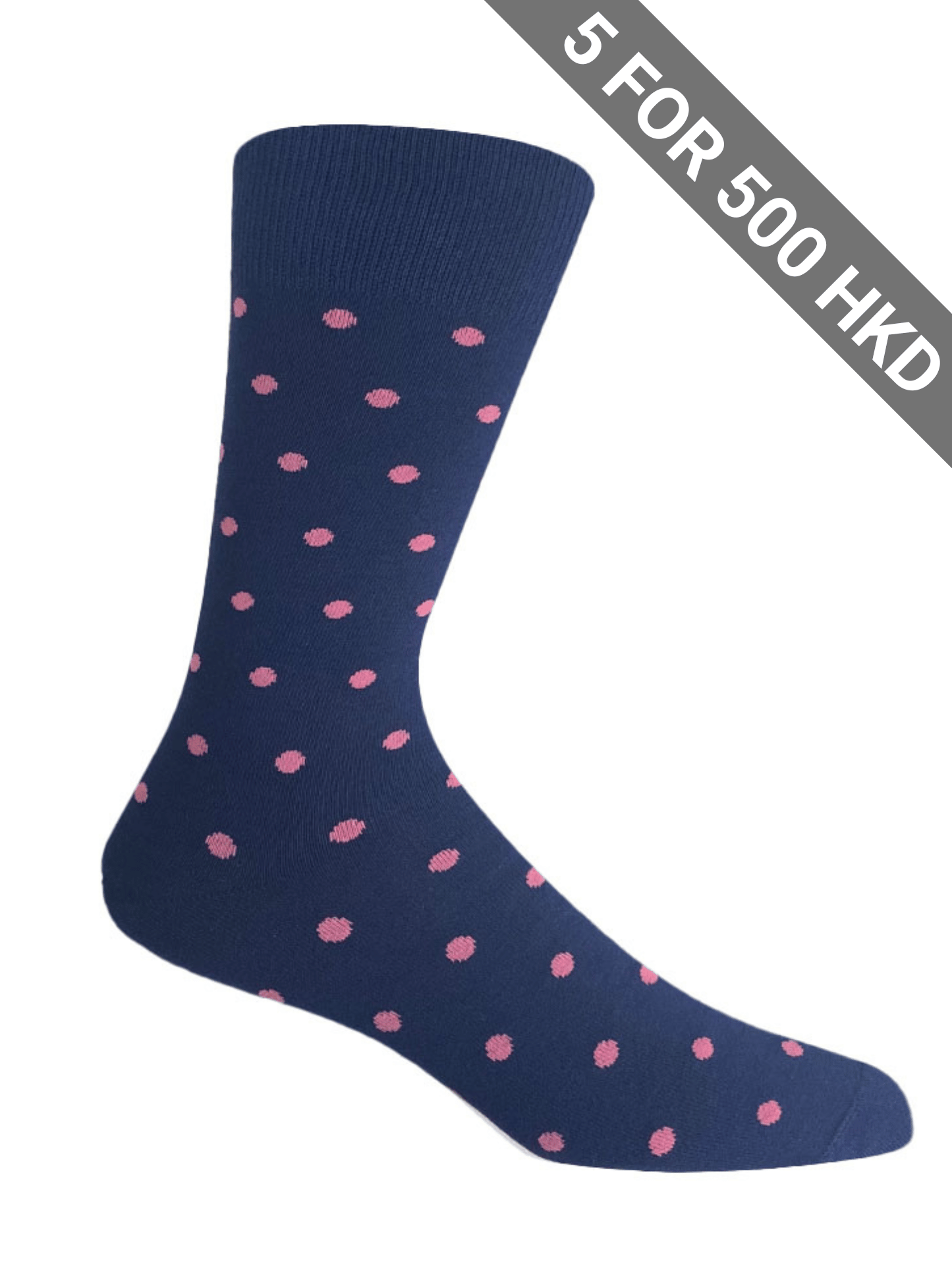 Socks | Navy | Pink Dots | Cotton
