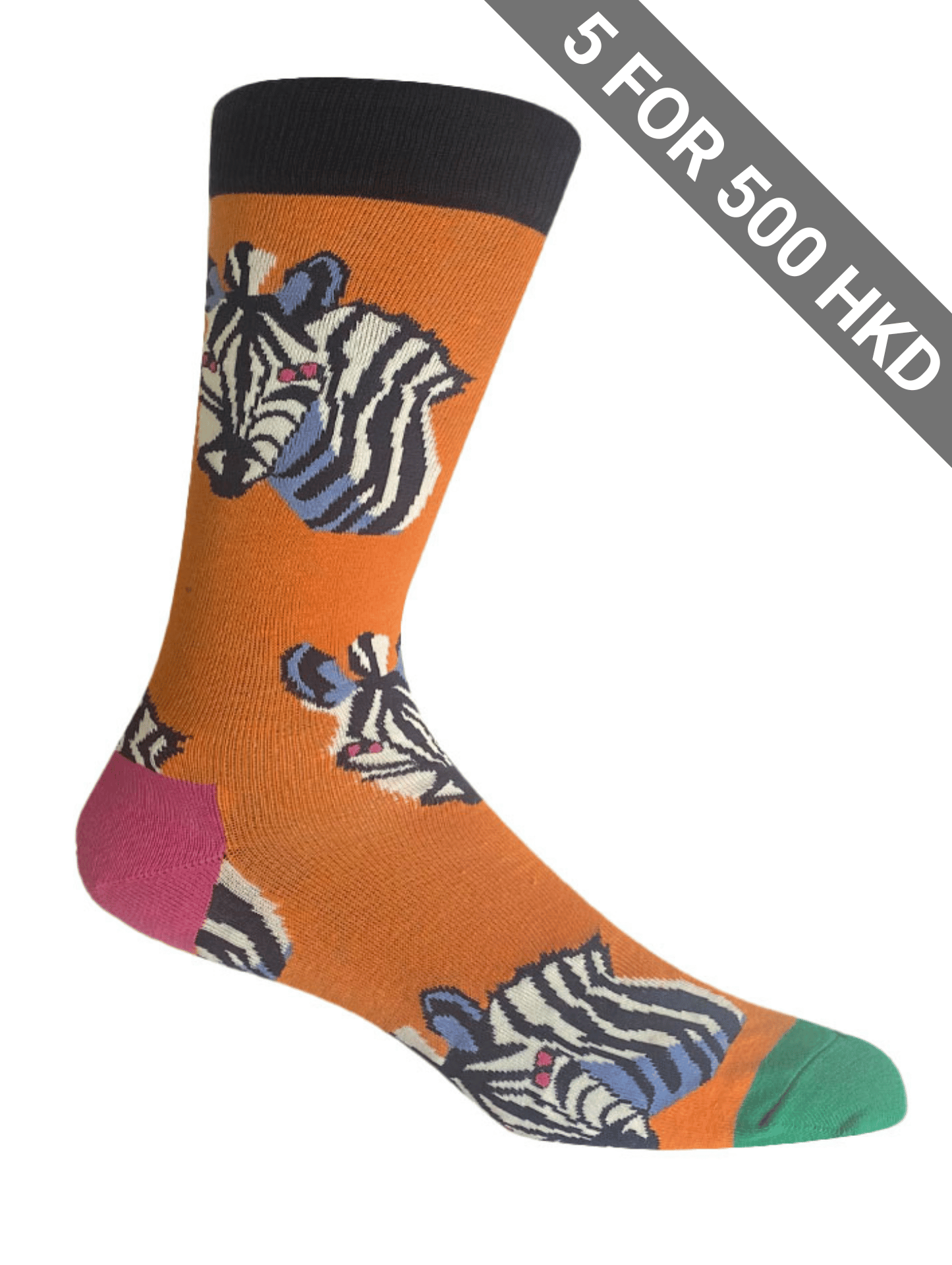Socks | Zebra | Orange | Cotton