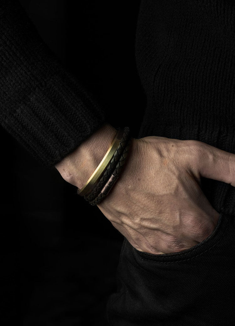 Leather Bracelet | The Stealth Bracelet | Black - STOCKHOLM 