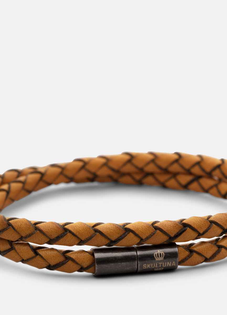 Leather Bracelet | The Stealth Bracelet | Brown | Orange - STOCKHOLM 