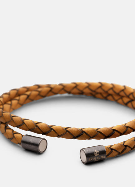 Leather Bracelet | The Stealth Bracelet | Brown | Orange - STOCKHOLM 
