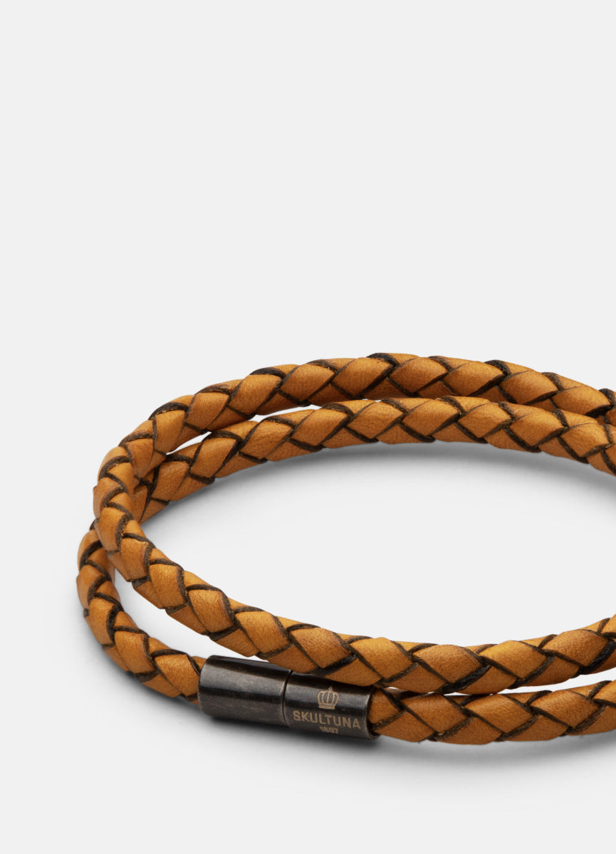 Leather Bracelet | The Stealth Bracelet | Brown | Orange - STOCKHOLM 