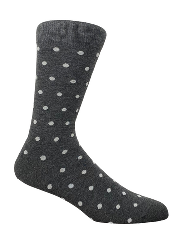 Grey cotton socks with white dots – stylish unisex socks by The Sockist, Stockholm design.