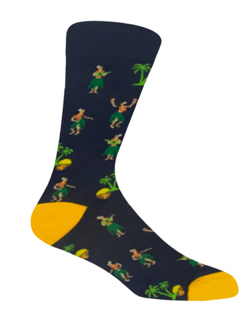 Vibrant Hula Hula cotton socks – tropical-themed fun unisex socks by The Sockist, Stockholm.