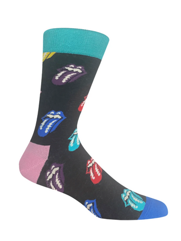 Cotton socks with Rolling Stones-inspired design – bold, fun, and iconic footwear by The Sockist for music lovers and statement style.