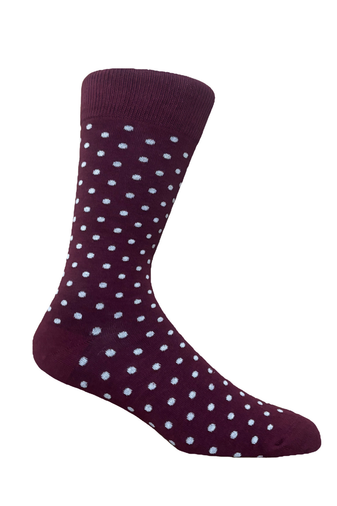 Socks | Burgundy | White Dots | Cotton