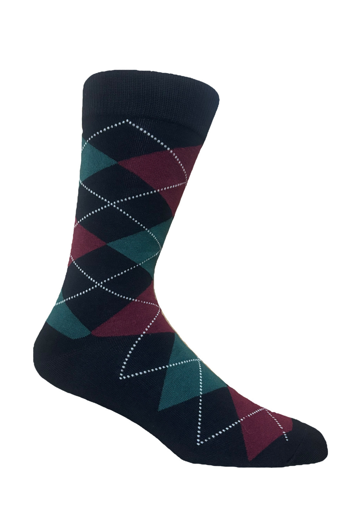 Socks | Green & Burgundy Checkmate | Cotton