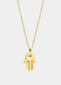 Miriam Hand Pendant Necklace in 18K Gold Plated Stainless Steel, minimalist design for everyday elegance by The Sockist
