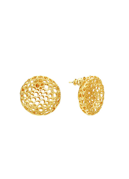 Veda Mini Hollow Earrings – 18K Gold Plated | Sleek Everyday Hoops for Women in Hong Kong

