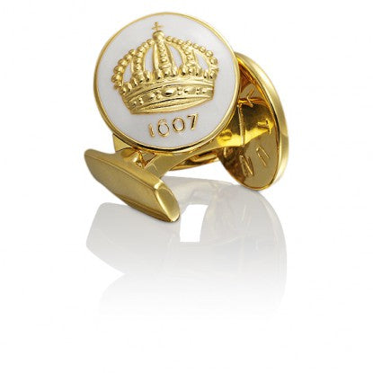 Cufflinks | The Skultuna Crown Gold | Ivory White - STOCKHOLM 