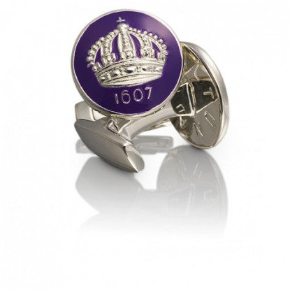 Cufflinks | Skultuna Crown | Silver Plated | Palatine Purple - STOCKHOLM 