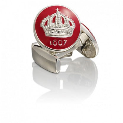 Cufflinks | Skultuna Crown | Silver Plated | Italian Racing Red - STOCKHOLM 