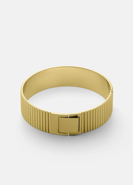 Bangle | Ribbed Clasp | Gold - STOCKHOLM 