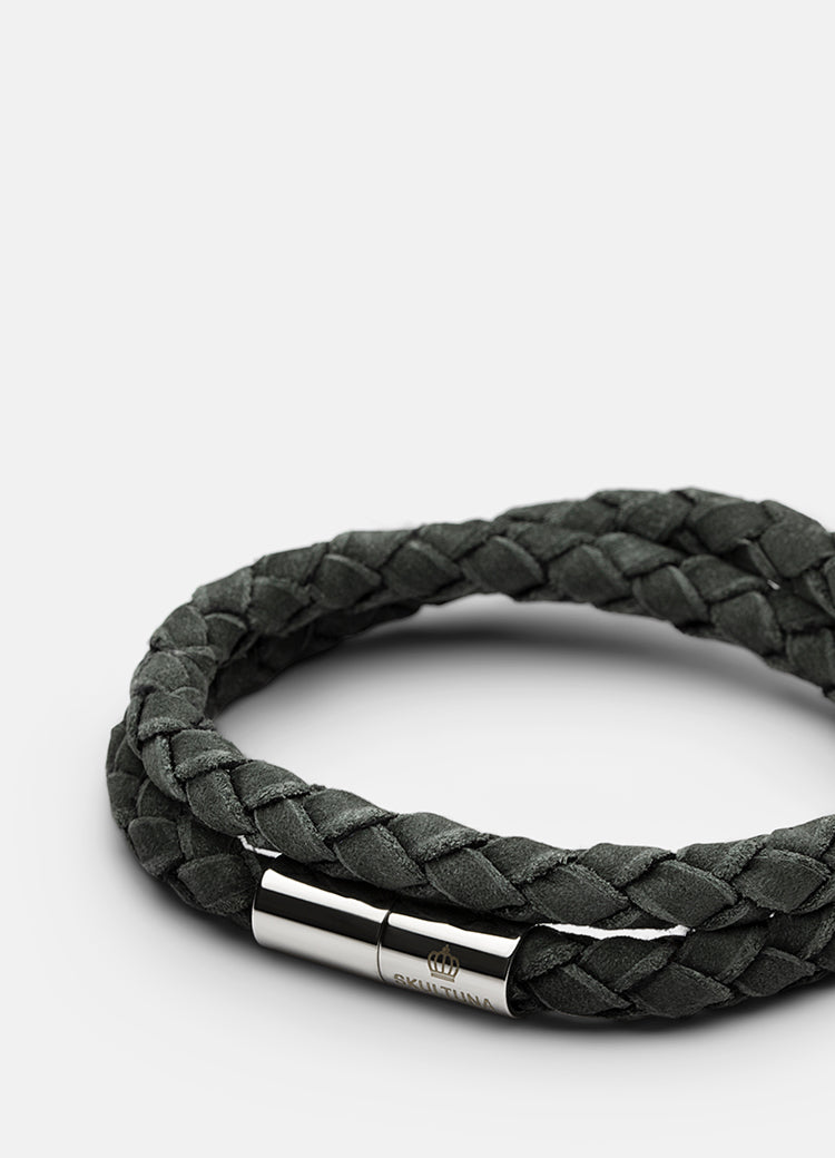 Suede Bracelet | Dark Green - STOCKHOLM suede-bracelet-skultuna1607-skultuna-sweden-stockholm-shop-hongkong-italian-leather-original-mens-bracelet-mensaccessories-brass-18karatgold-plated
