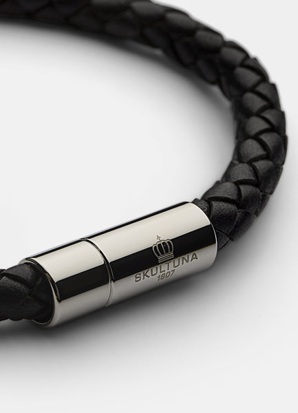 Leather Bracelet | 6mm | Silver | Black - STOCKHOLM 