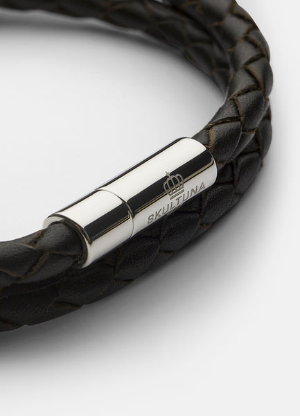 Leather Bracelet | 4mm | Silver | Dark Brown - STOCKHOLM 
