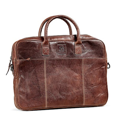 Laptop Bag | Brown | Waxed Buffalo Leather - STOCKHOLM 