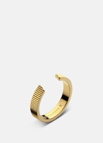 Ring | Ribbed Series | Medium | Gold - STOCKHOLM 
