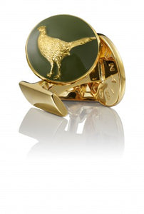 Cufflinks | The Hunter | Gold & Green | The Pheasant - STOCKHOLM 