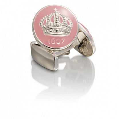 Cufflinks | Skultuna Crown | Silver Plated | Lavender Pink - STOCKHOLM 