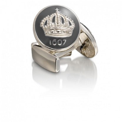 Cufflinks | Skultuna Crown | Silver Plated | Mountbatten Grey - STOCKHOLM 
