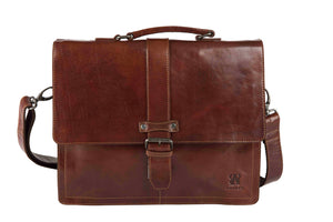 Briefcase 13" | Brown | Waxed Buffalo Leather - STOCKHOLM 