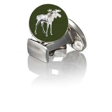 Cufflinks | The Hunter | Silver & Green | The Moose - STOCKHOLM 