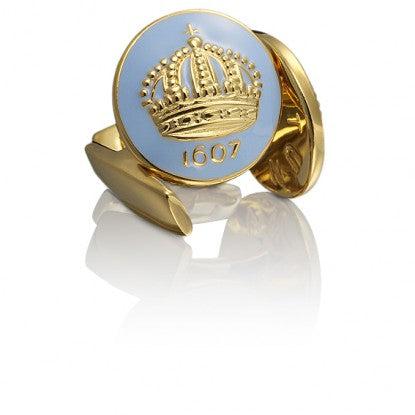 Cufflinks | The Skultuna Crown Gold | Gustavian Light Blue - STOCKHOLM 
