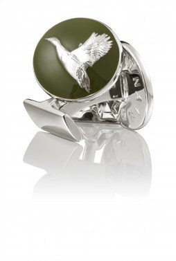 Cufflinks | The Hunter | Silver & Green | The Pheasant - STOCKHOLM 