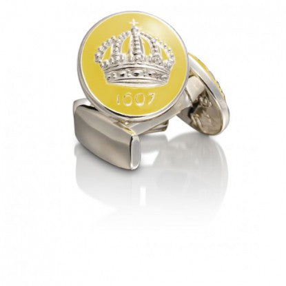 Cufflinks | Skultuna Crown | Silver Plated | Swedish Yellow - STOCKHOLM 