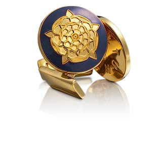 Cufflinks | Tudor Rose | Gold | Blue - STOCKHOLM 