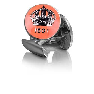 Cufflinks | Skultuna Crown | Silver Plated | Peach - STOCKHOLM 