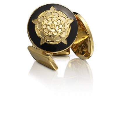Cufflinks | Tudor Rose | Gold | Black - STOCKHOLM 